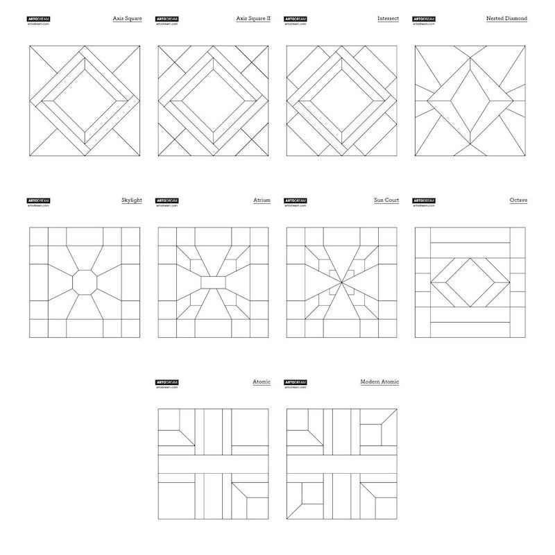 10 Art Deco-geïnspireerde glas-in-loodpatronen, beginnersvriendelijk (digitale download)